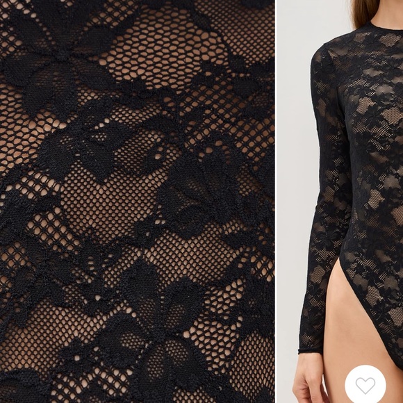 Fleur du Mal Black Le Stretch Thong Bodysuit - Picture 4 of 4